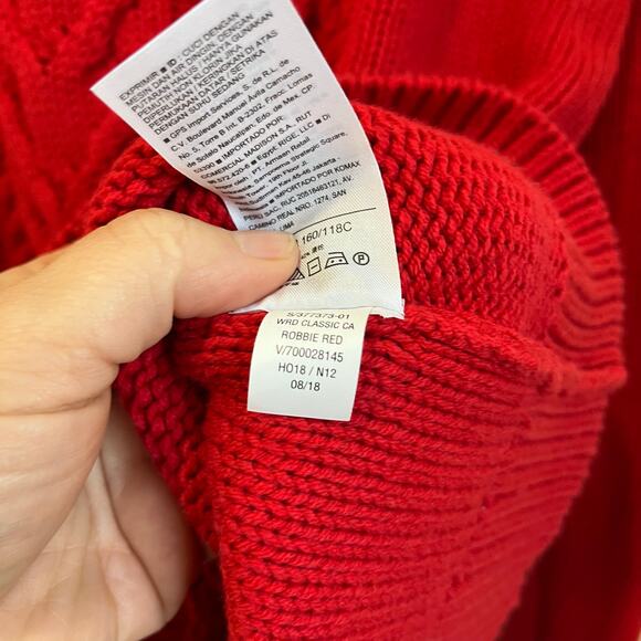 Old Navy Red Cable Knit Sweater Plus Size 1X Long Sleeve Pullover NWT - Picture 6 of 9